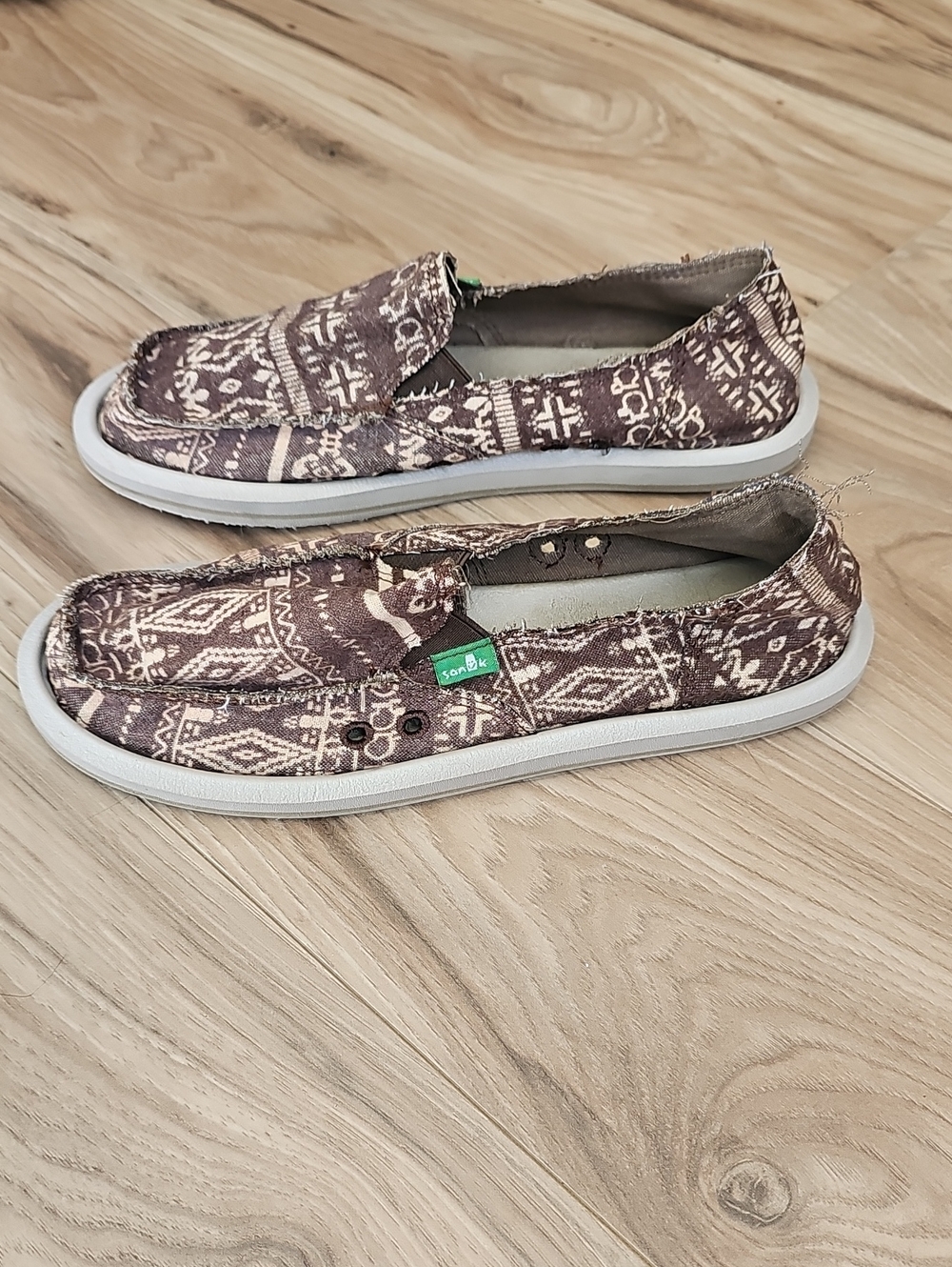 Sanuk Men's Brown Patterned Slip-On Casual Shoes